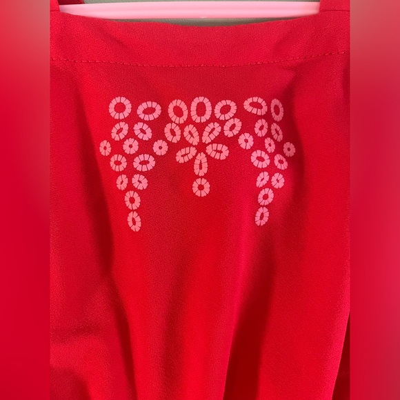 Joe fresh red/orange summer Romper, toddler size 3, flower patter - Picture 2 of 6